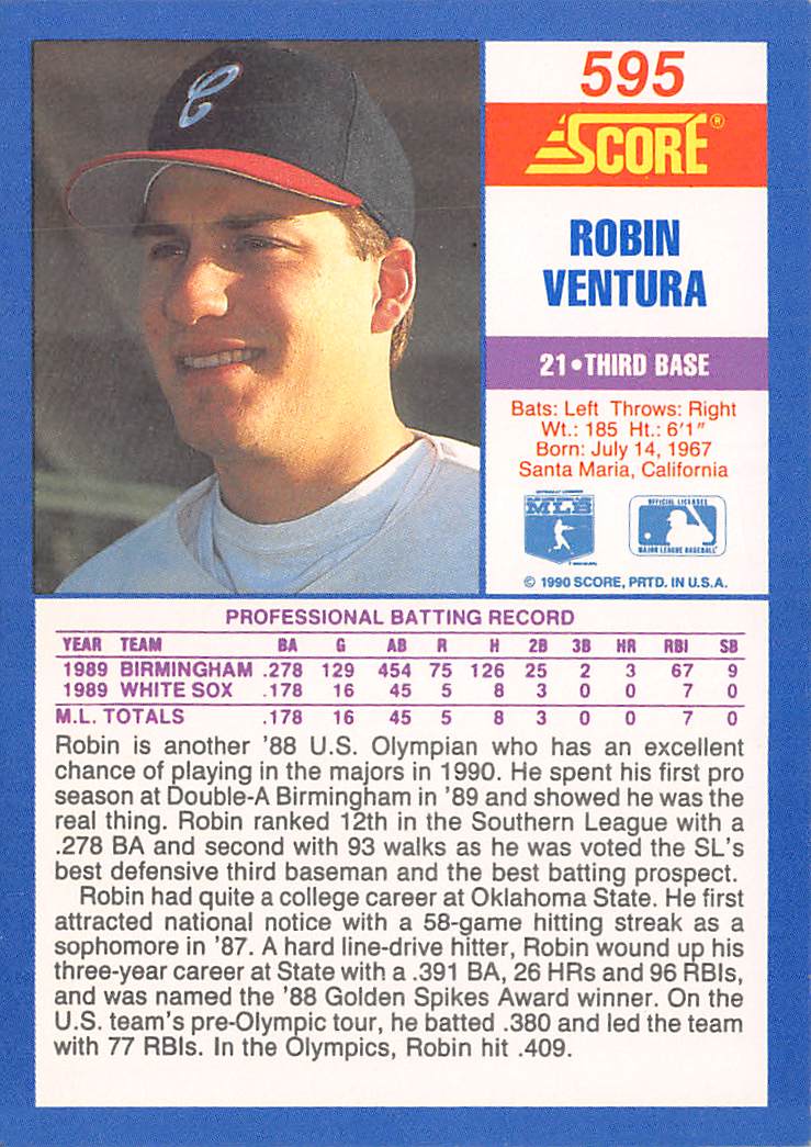 1990 Score #595 Robin Ventura