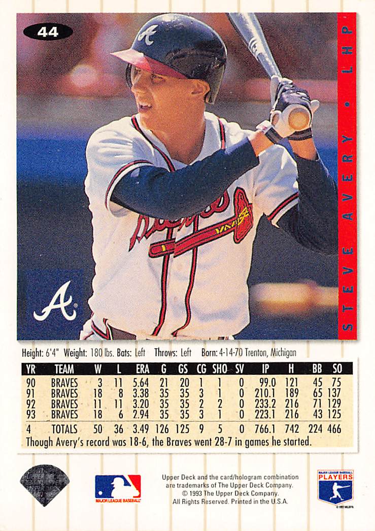 1994 Collector's Choice #44 Steve Avery