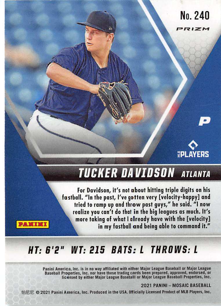 2021 Panini Mosaic #240 Tucker Davidson
