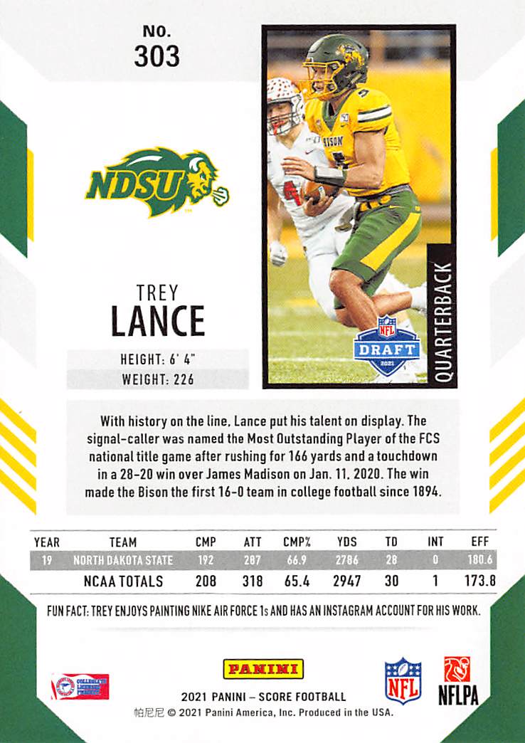 2021 Score #303 Trey Lance