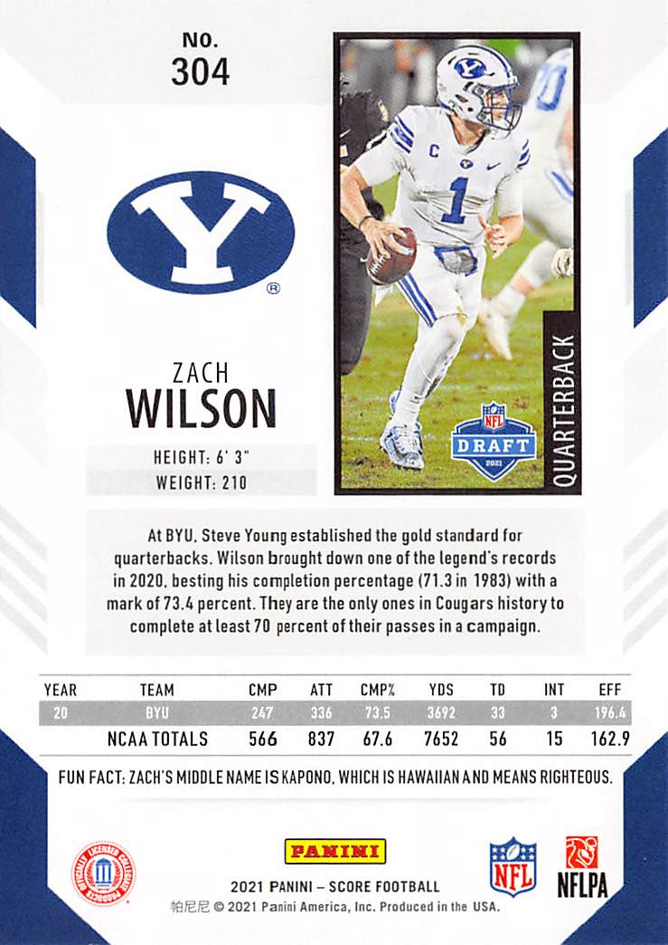 2021 Score #304 Zach Wilson
