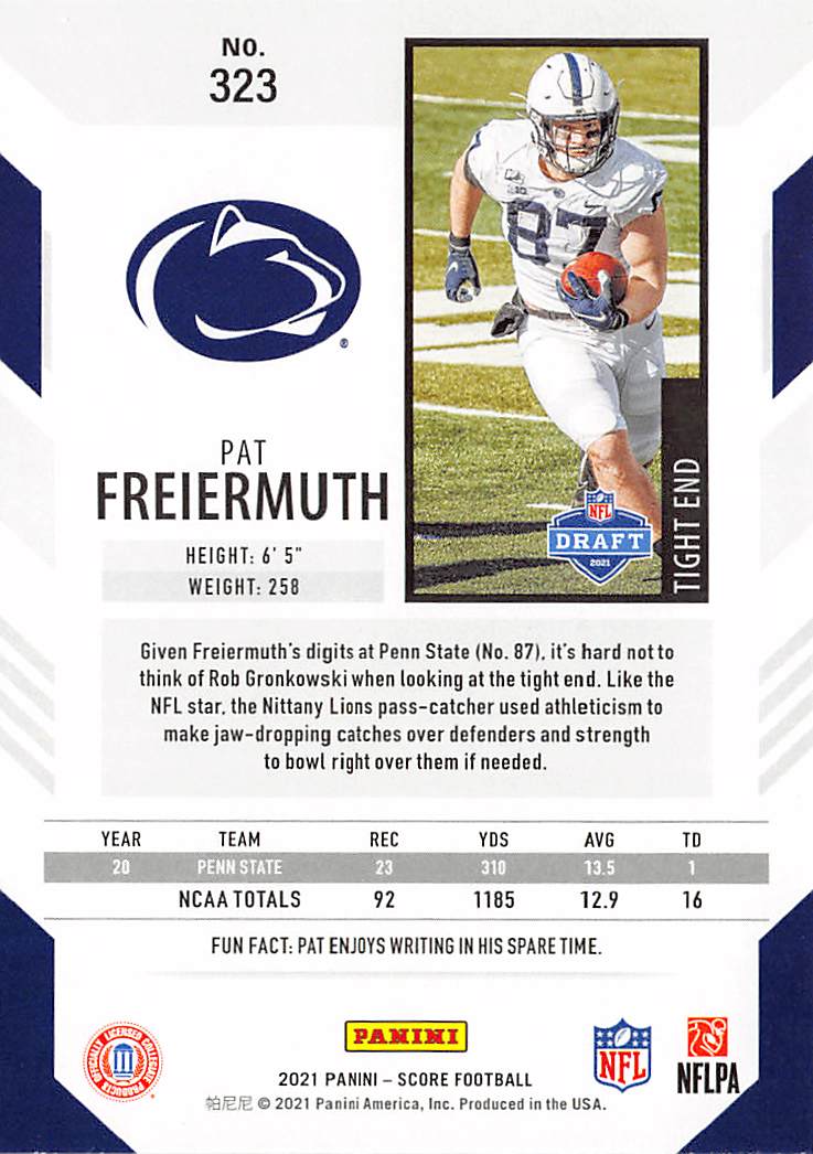 2021 Score #323 Pat Freiermuth