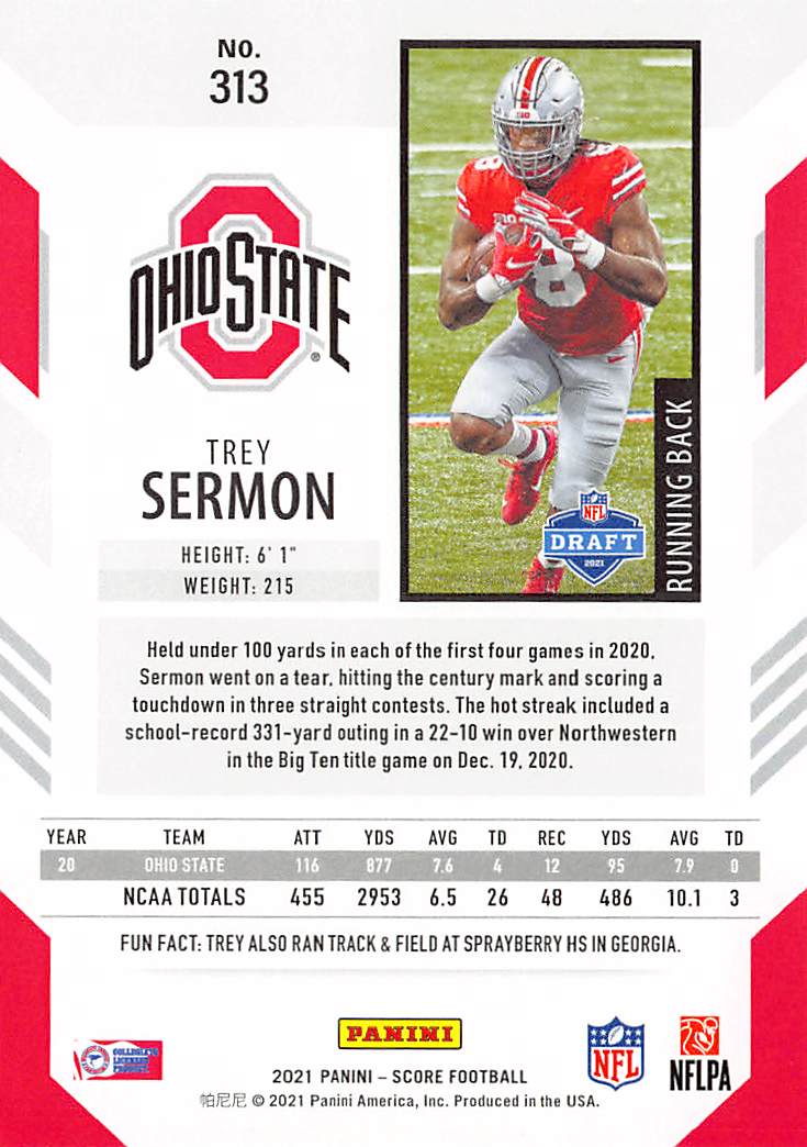 2021 Score #313 Trey Sermon
