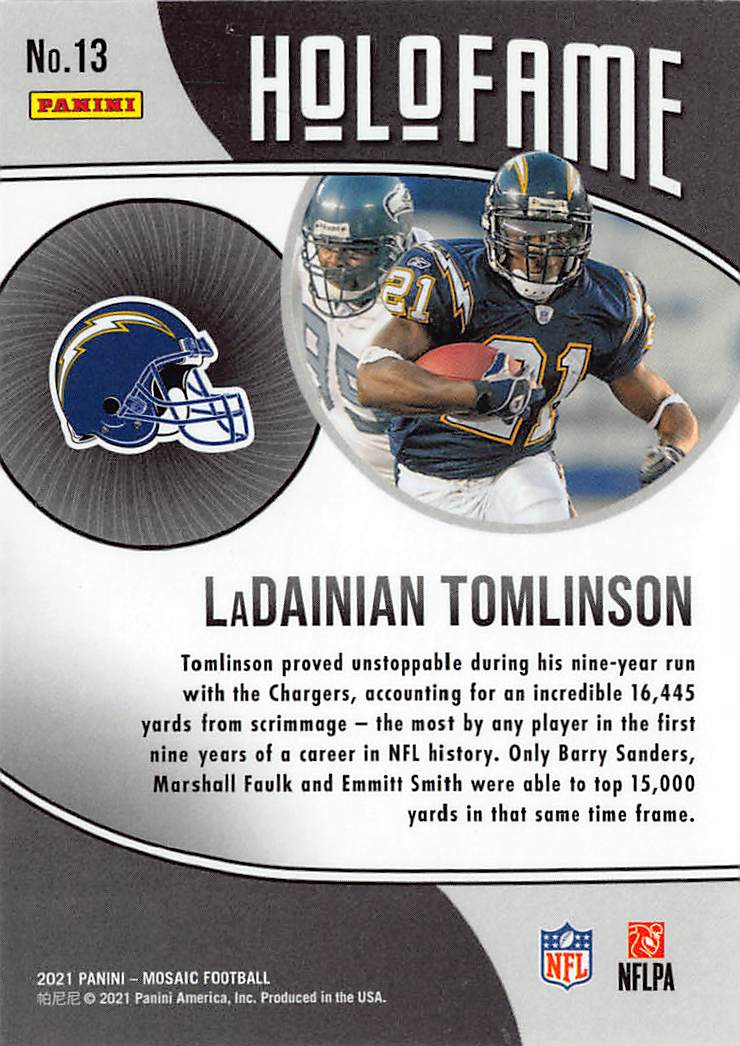 2021 Panini Mosaic #13 LaDainian Tomlinson HoloFame