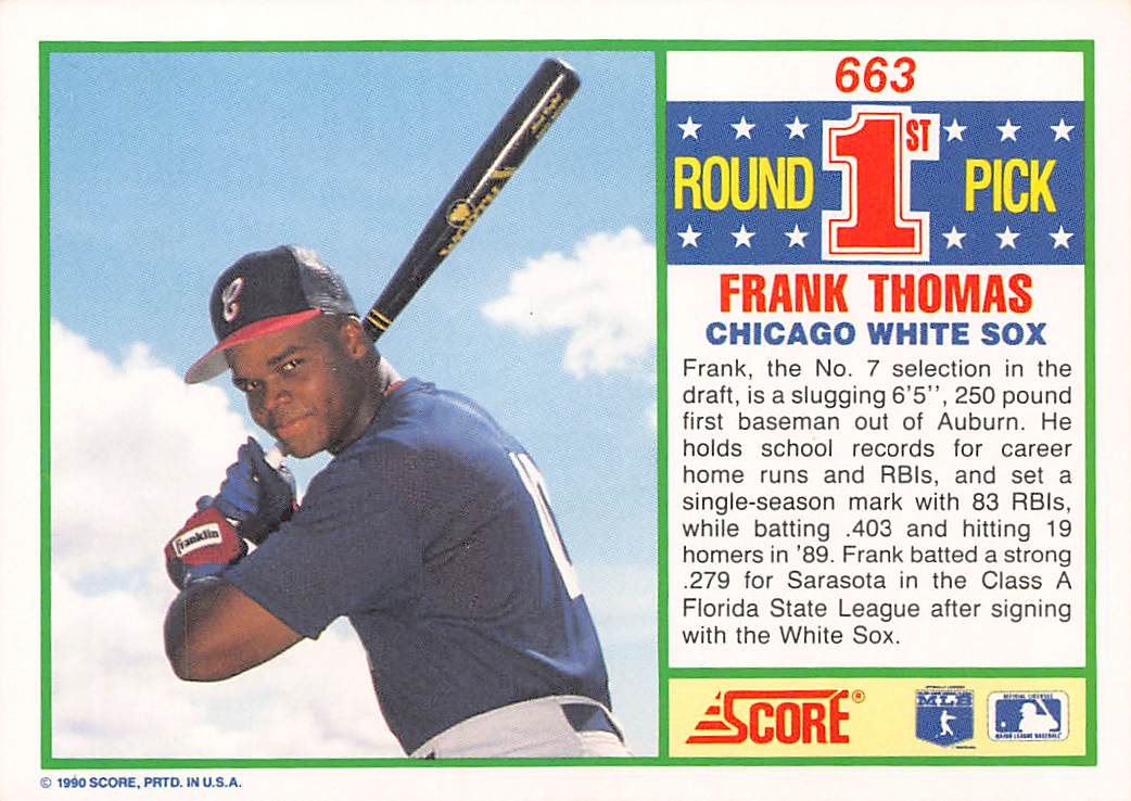 1990 Score #663 Frank Thomas