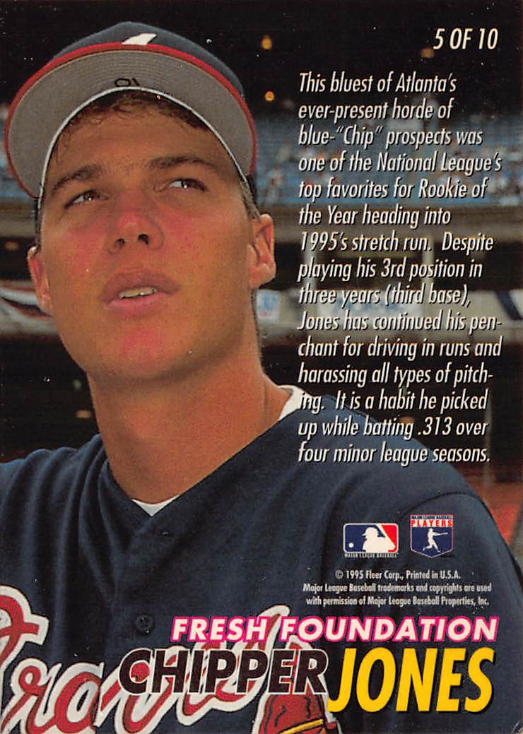 1996 Ultra #5 Chipper Jones Fresh Foundations