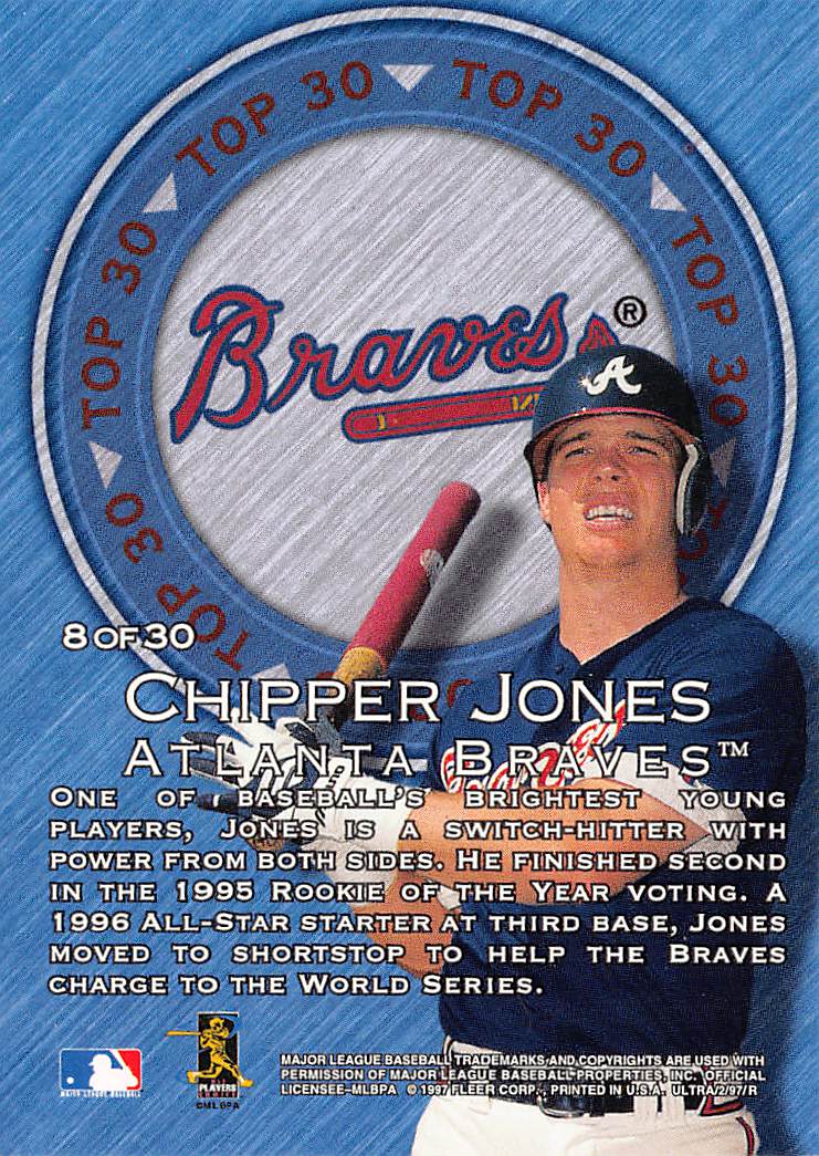 1997 Ultra #8 Chipper Jones Top 30