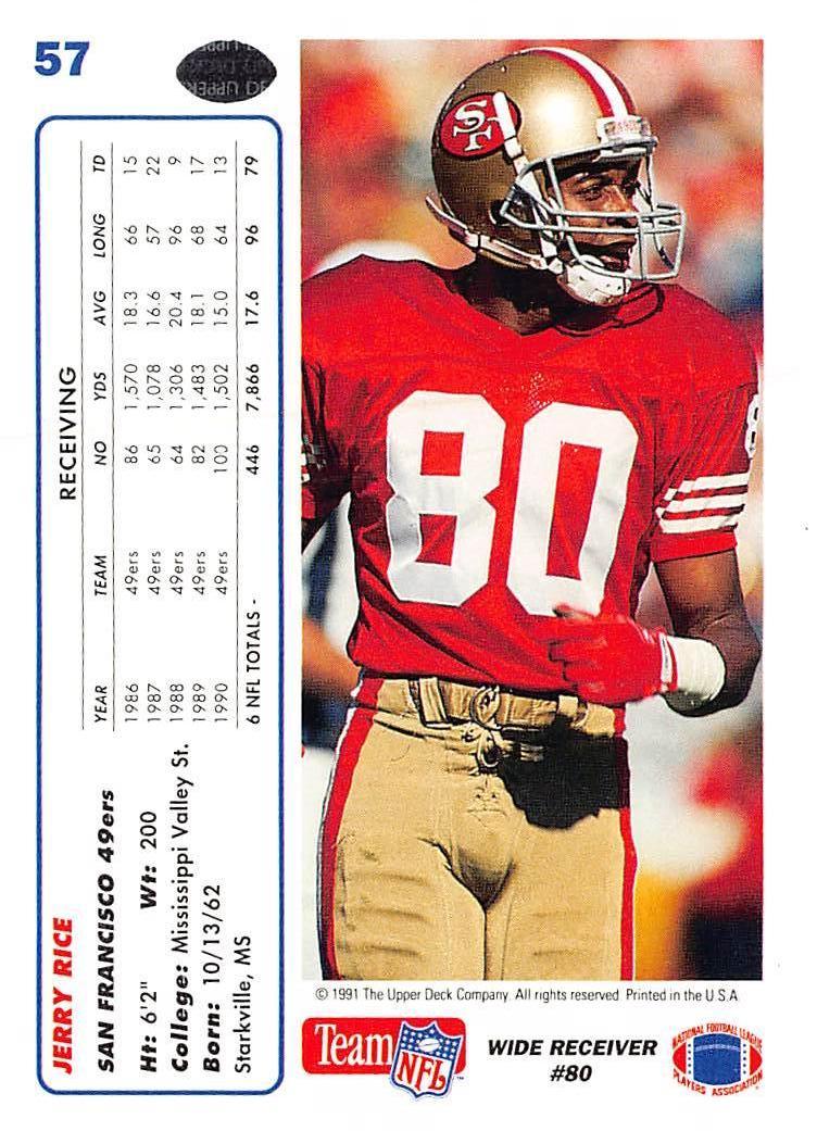 1991 Upper Deck #57c Jerry Rice