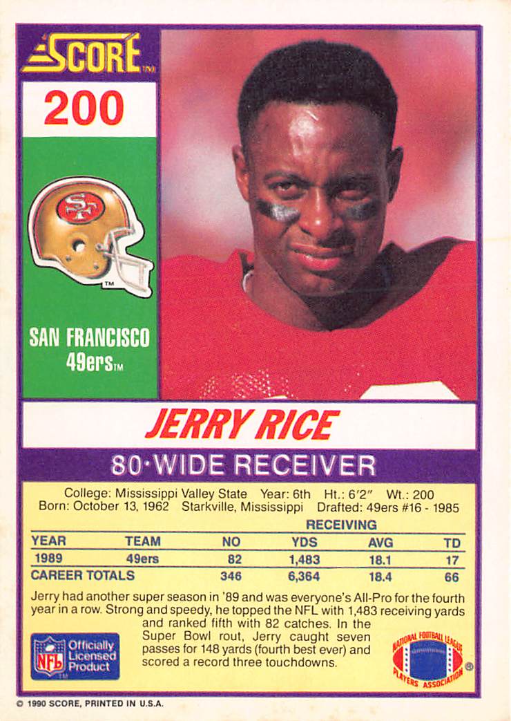 1990 Score #200 Jerry Rice