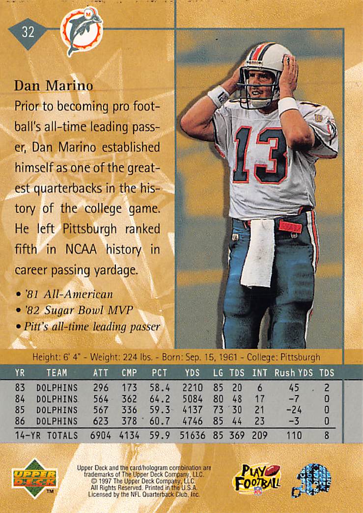 1997 Upper Deck #32 Dan Marino