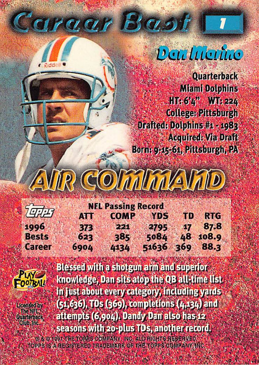 1997 Topps #1 Dan Marino Career Best